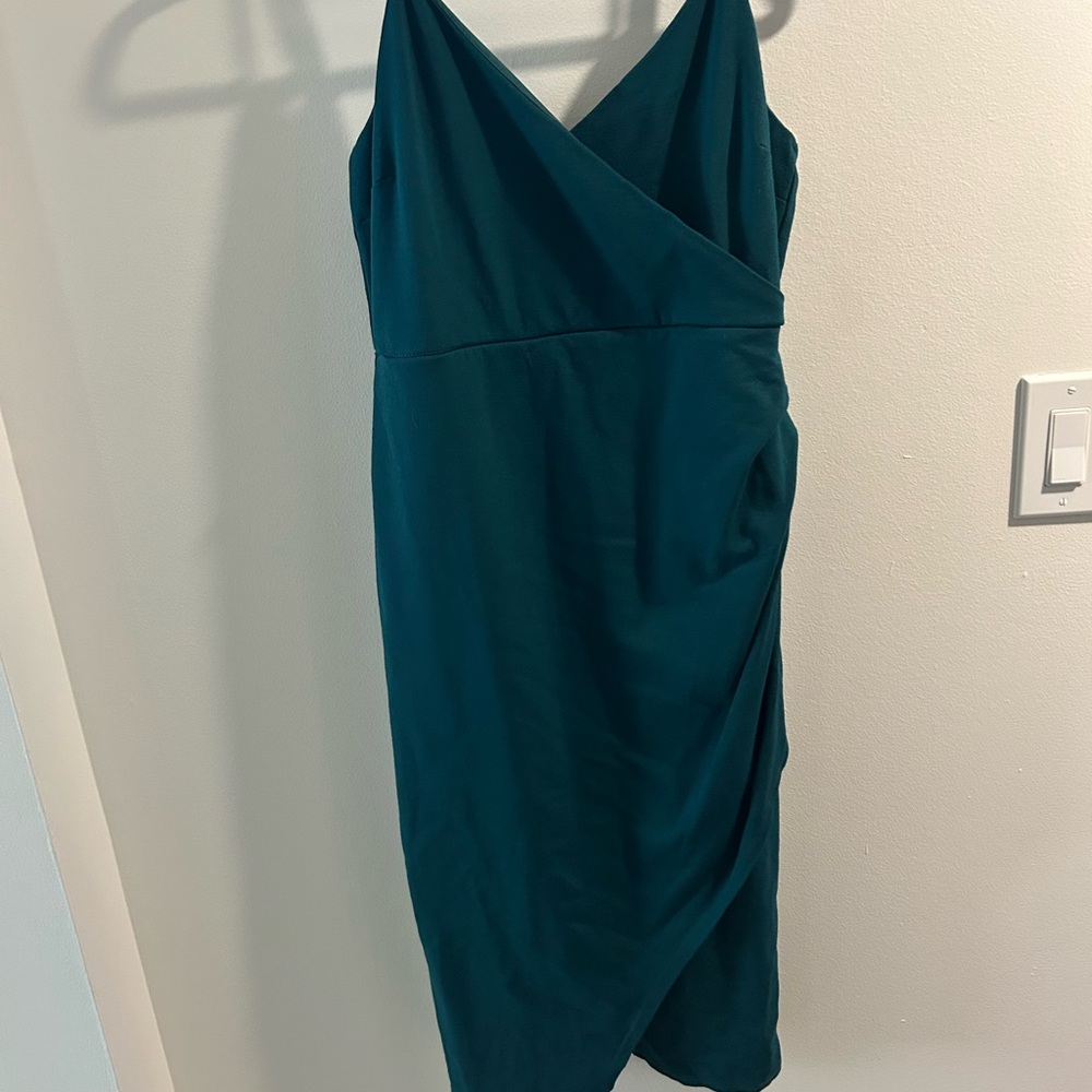 Lulu's Deep Teal Asymmetrical Dress
